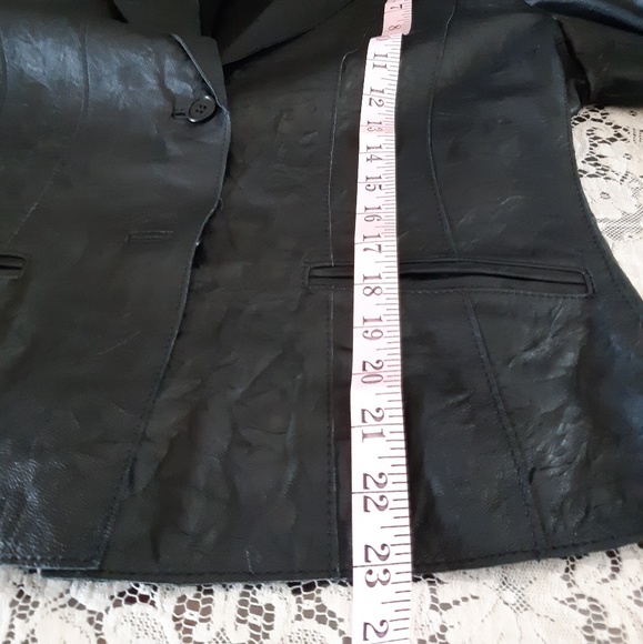 Mexx Black Leather Jacket Size 12 - Picture 7 of 7
